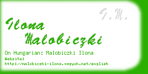 ilona malobiczki business card